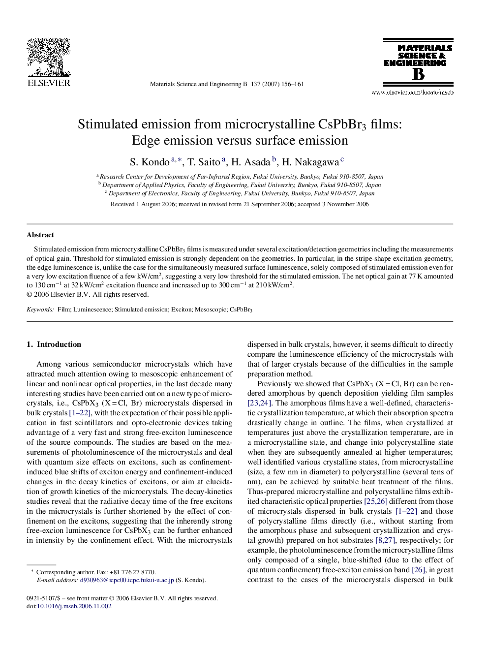 Stimulated emission from microcrystalline CsPbBr3 films: Edge emission versus surface emission