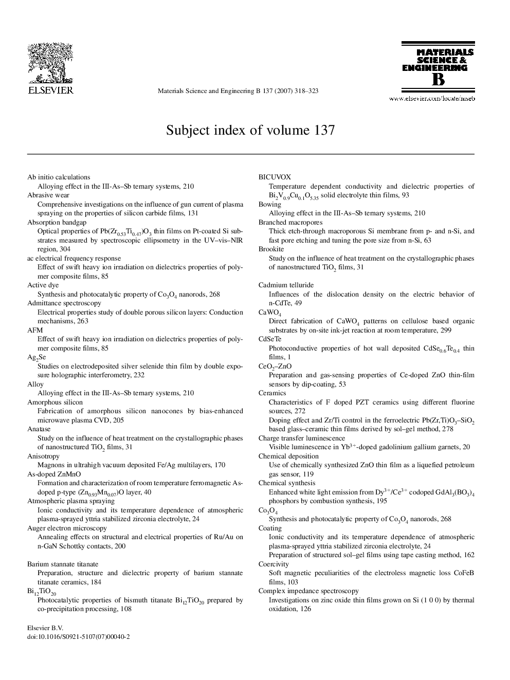 Subject Index