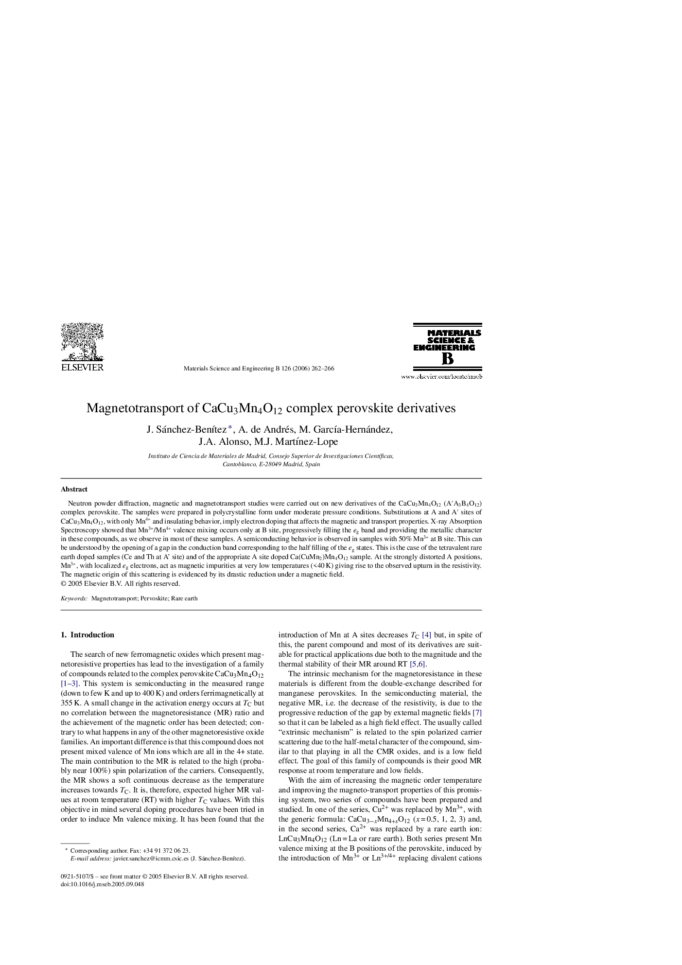 Magnetotransport of CaCu3Mn4O12 complex perovskite derivatives