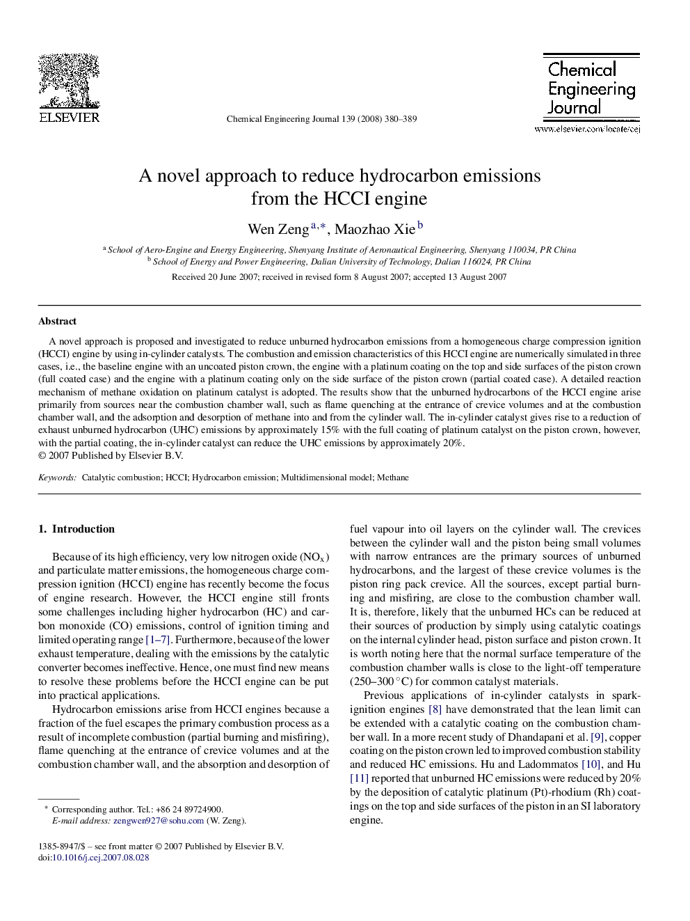 A novel approach to reduce hydrocarbon emissions from the HCCI engine