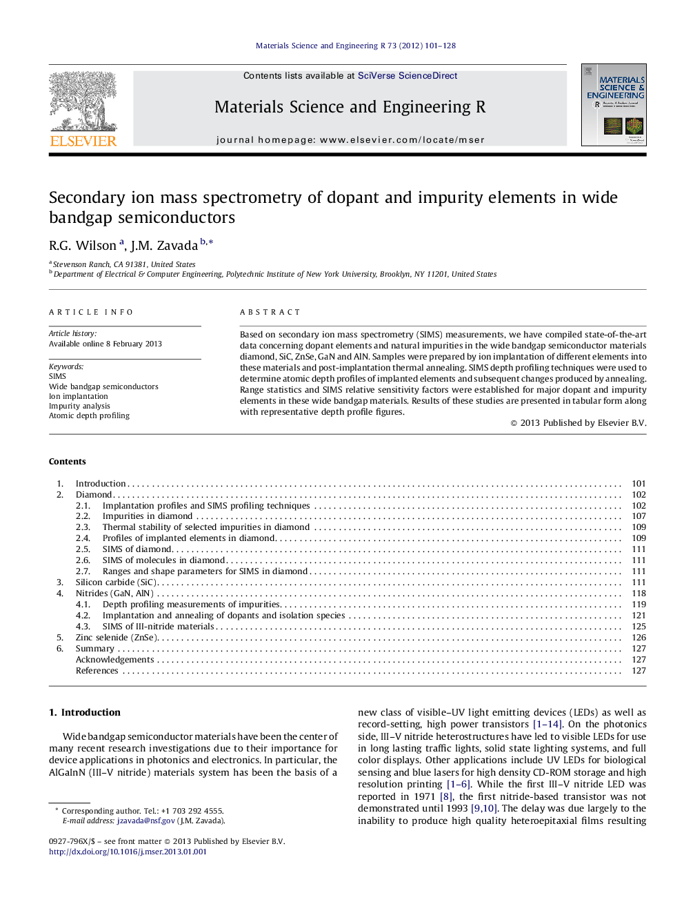 Secondary ion mass spectrometry of dopant and impurity elements in wide bandgap semiconductors