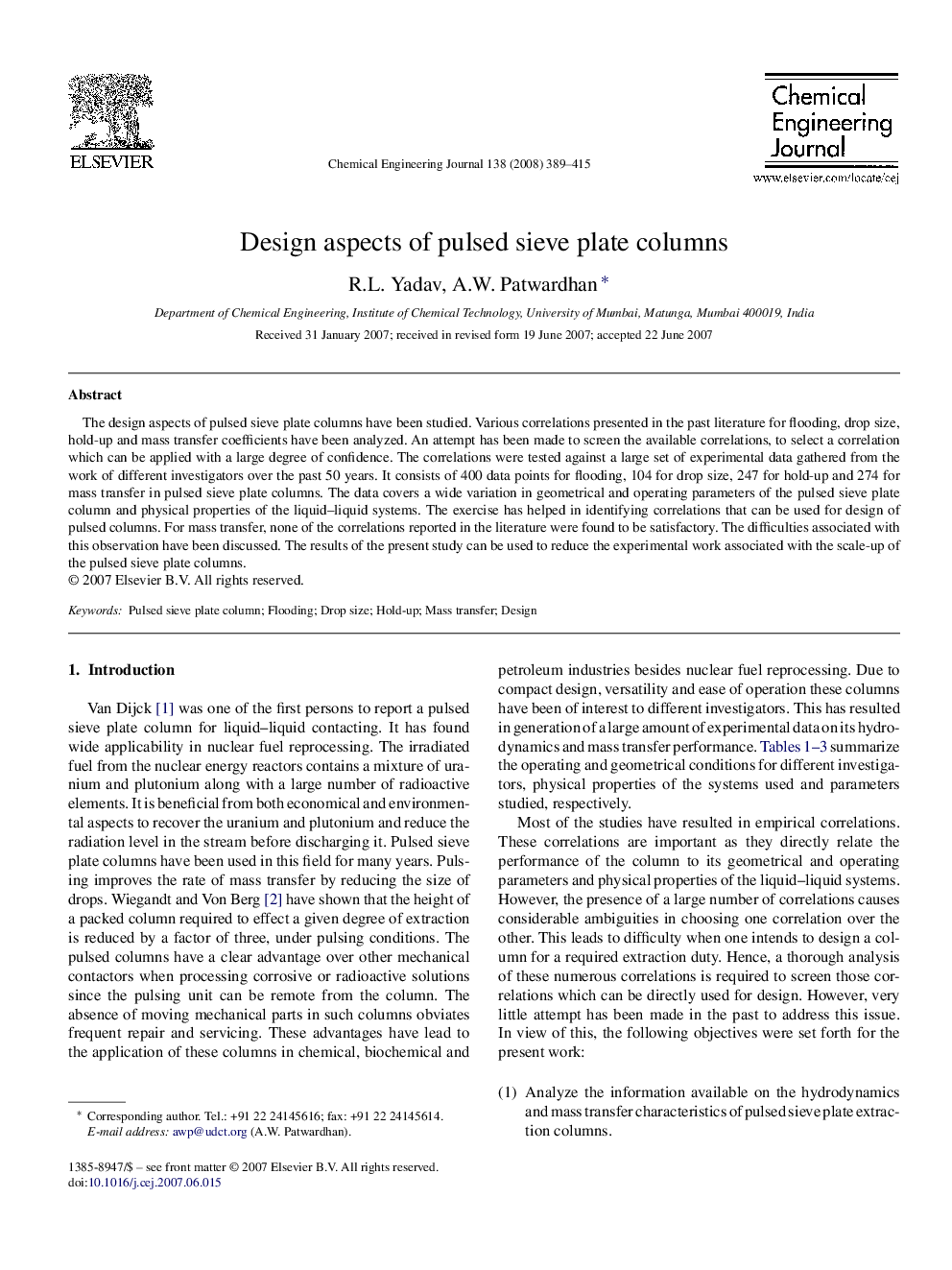 Design aspects of pulsed sieve plate columns