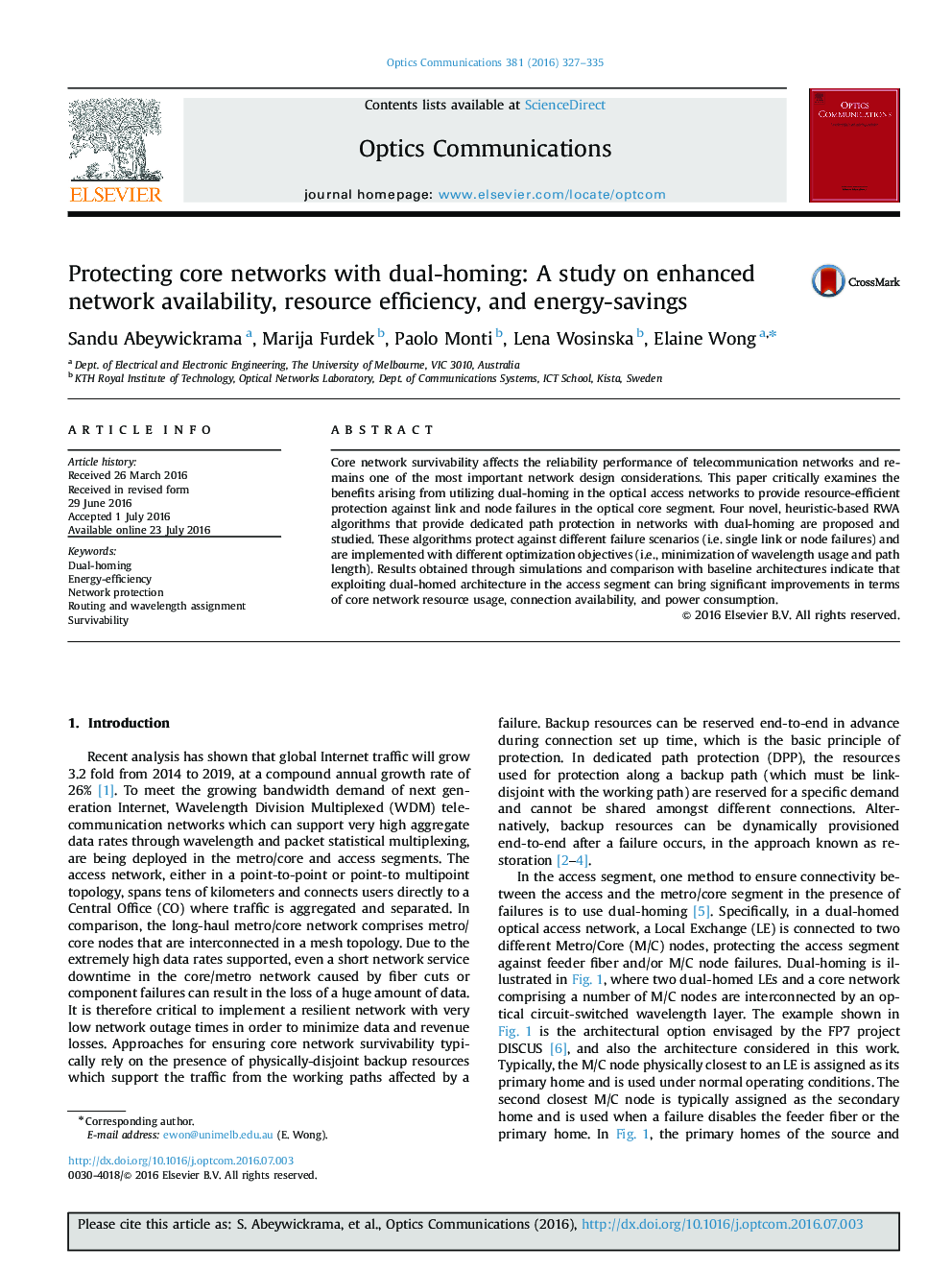 Protecting core networks with dual-homing: A study on enhanced network availability, resource efficiency, and energy-savings