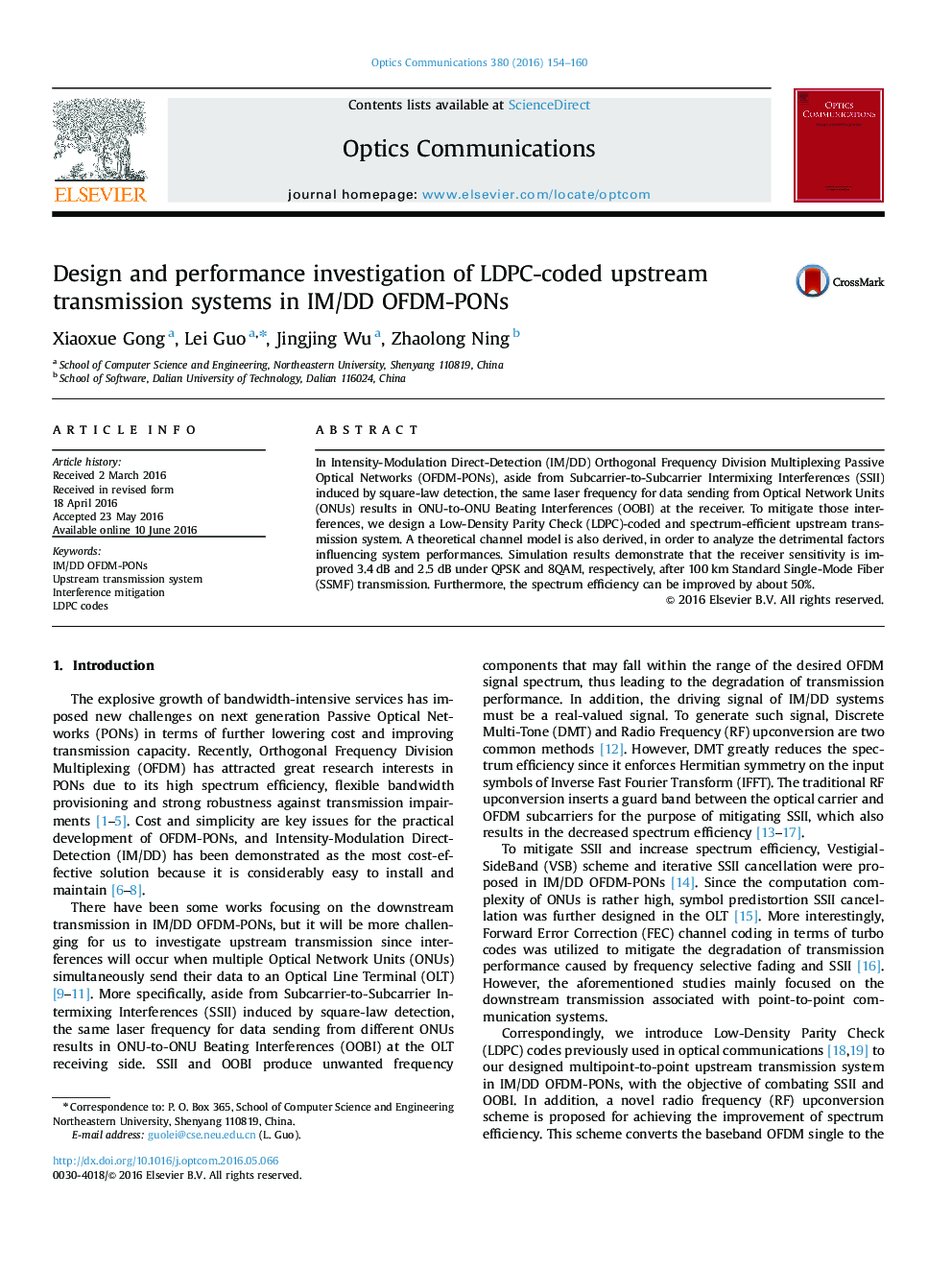 Design and performance investigation of LDPC-coded upstream transmission systems in IM/DD OFDM-PONs