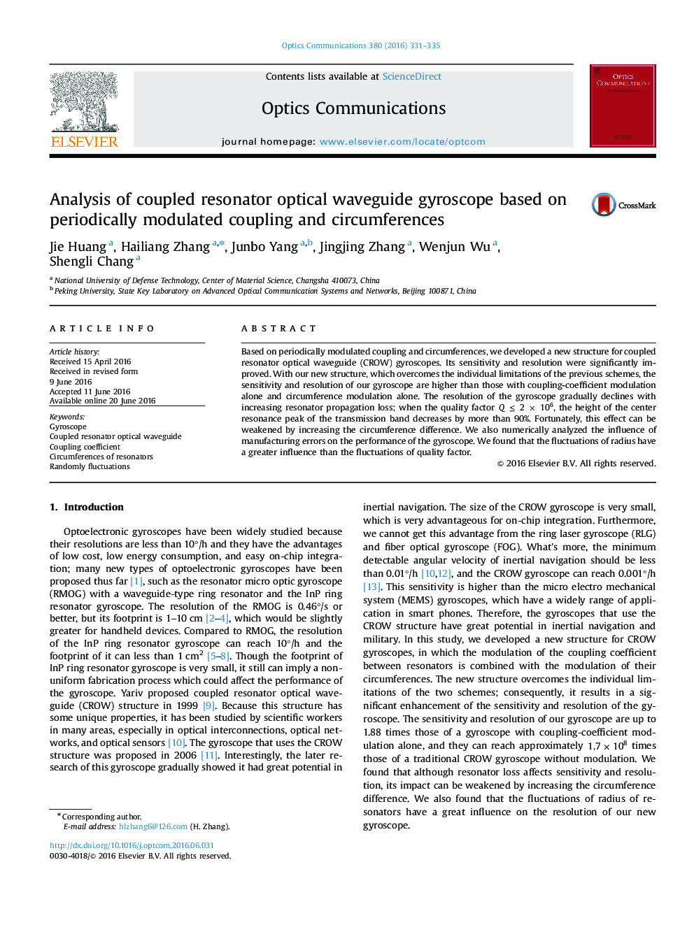 Analysis of coupled resonator optical waveguide gyroscope based on periodically modulated coupling and circumferences