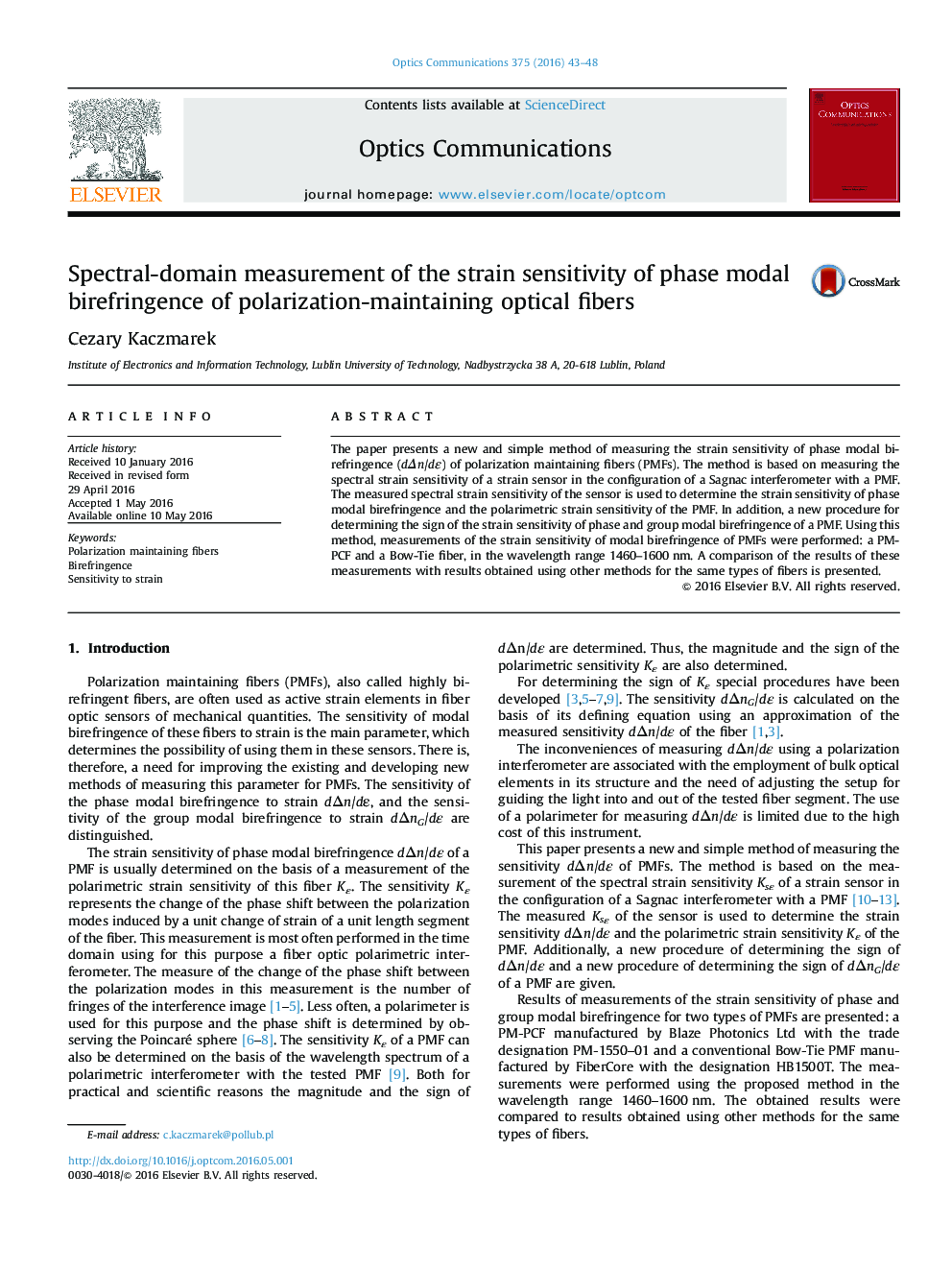 Spectral-domain measurement of the strain sensitivity of phase modal birefringence of polarization-maintaining optical fibers