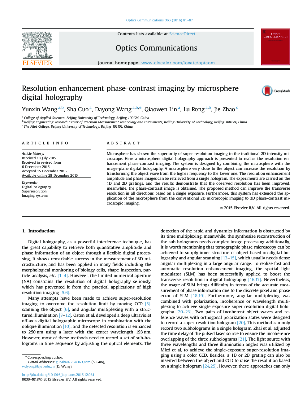 Resolution enhancement phase-contrast imaging by microsphere digital holography