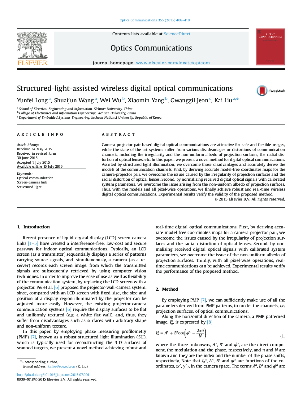 Structured-light-assisted wireless digital optical communications