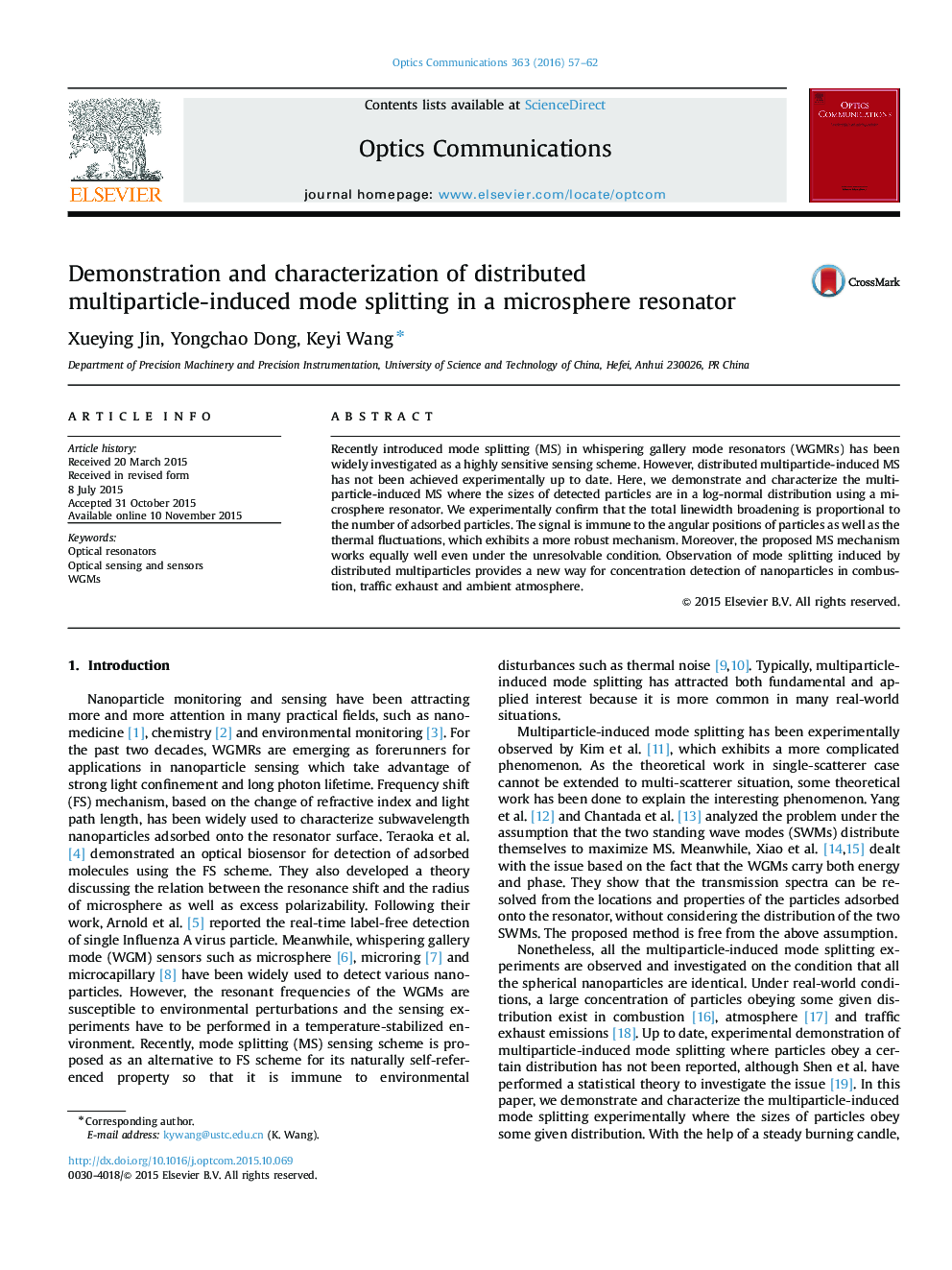 Demonstration and characterization of distributed multiparticle-induced mode splitting in a microsphere resonator