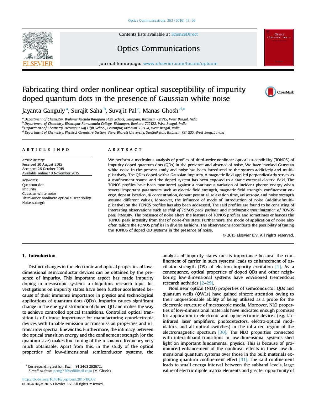 Fabricating third-order nonlinear optical susceptibility of impurity doped quantum dots in the presence of Gaussian white noise