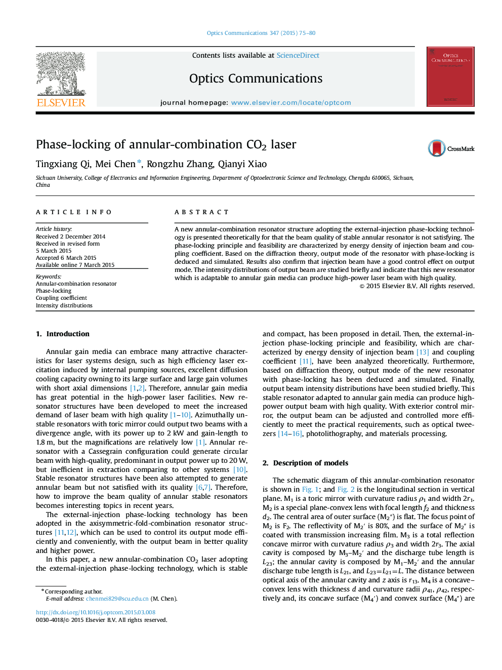 Phase-locking of annular-combination CO2 laser