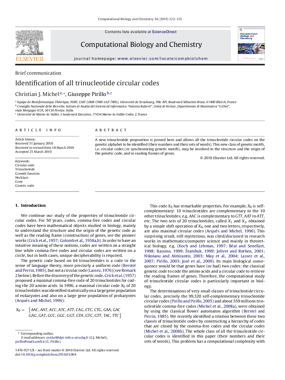 Identification of all trinucleotide circular codes