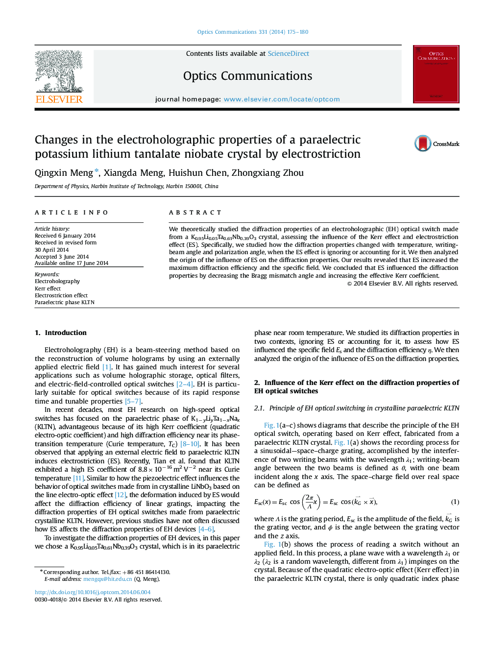 Changes in the electroholographic properties of a paraelectric potassium lithium tantalate niobate crystal by electrostriction