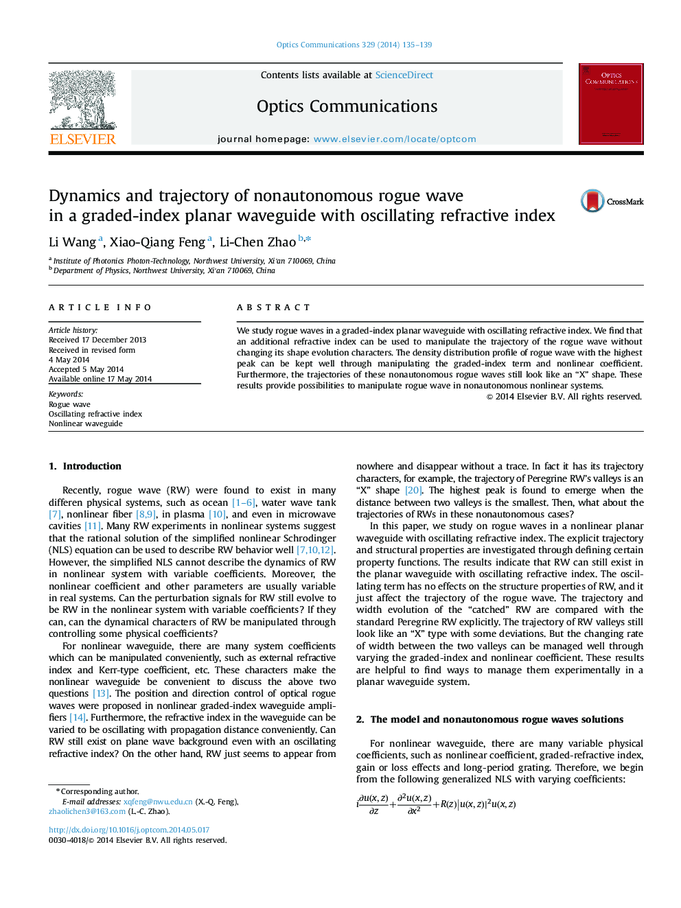 Dynamics and trajectory of nonautonomous rogue wave in a graded-index planar waveguide with oscillating refractive index