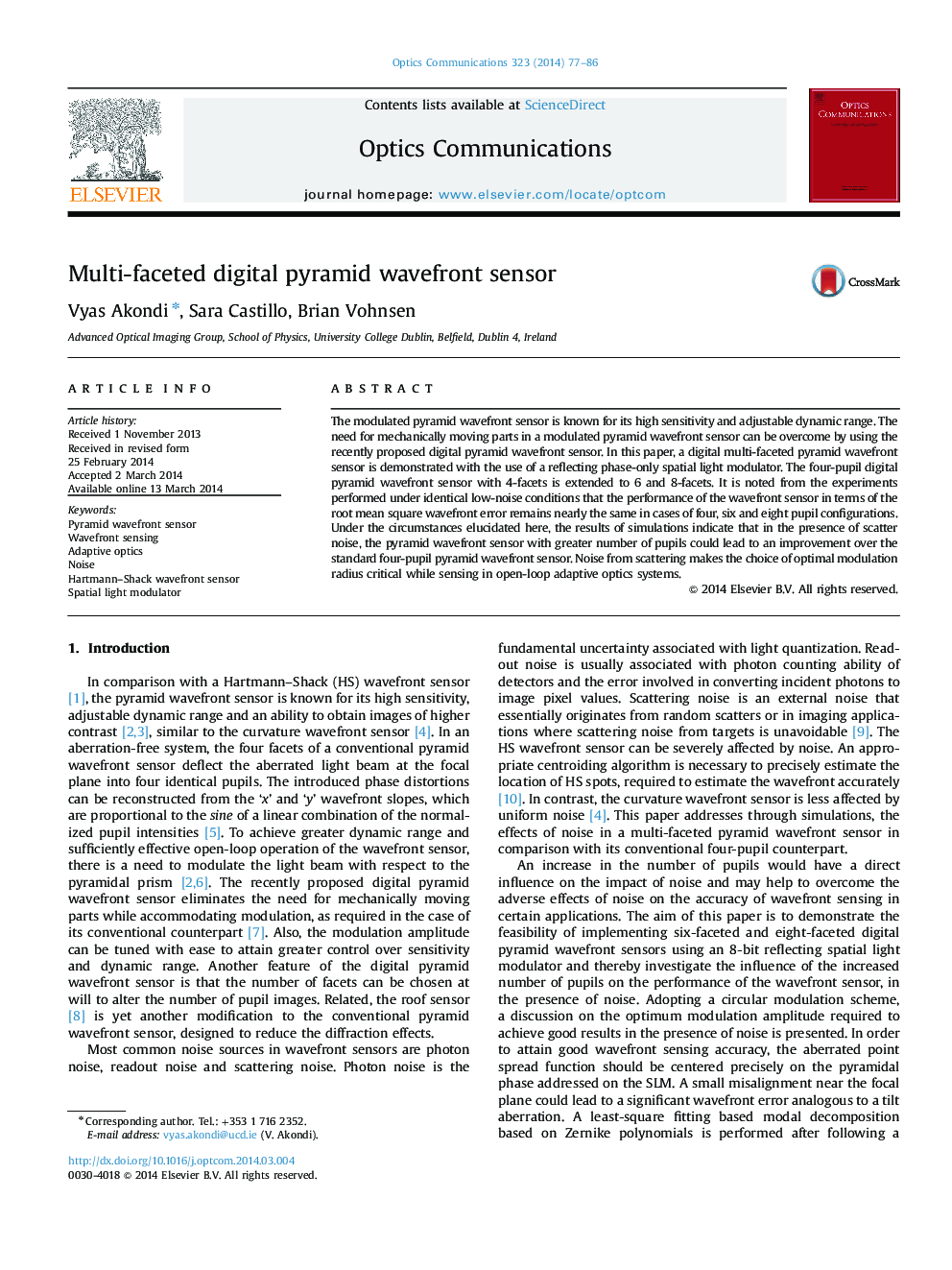 Multi-faceted digital pyramid wavefront sensor