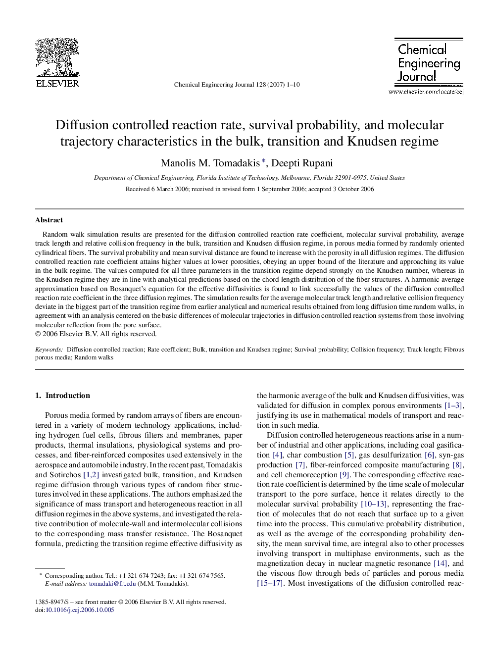 Diffusion controlled reaction rate, survival probability, and molecular trajectory characteristics in the bulk, transition and Knudsen regime