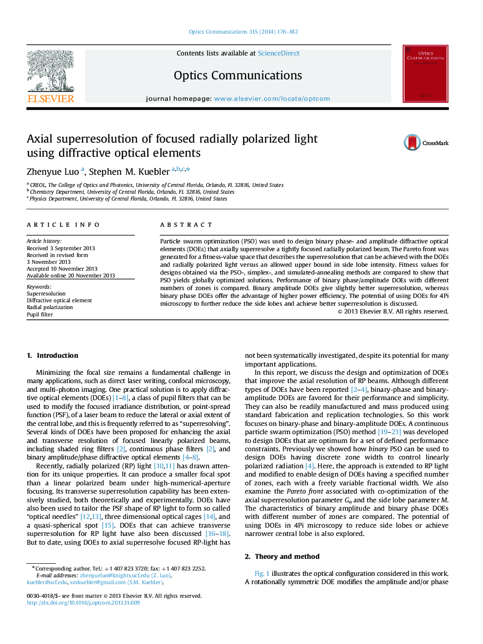 Axial superresolution of focused radially polarized light using diffractive optical elements
