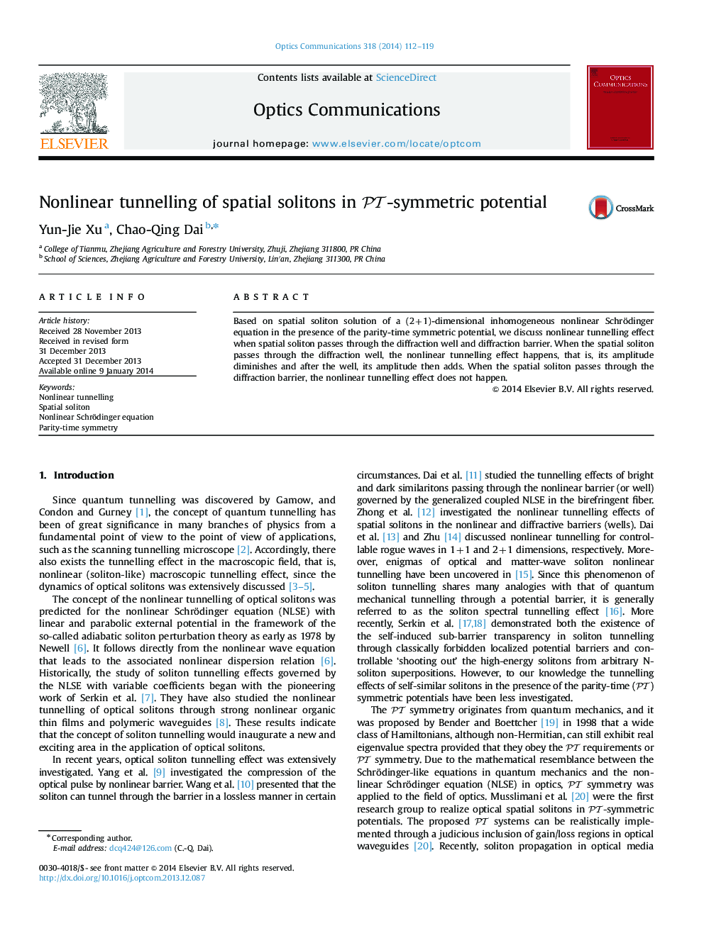 Nonlinear tunnelling of spatial solitons in PTPT-symmetric potential