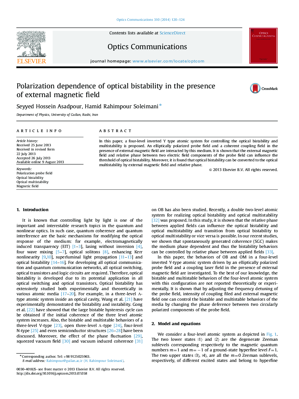 Polarization dependence of optical bistability in the presence of external magnetic field