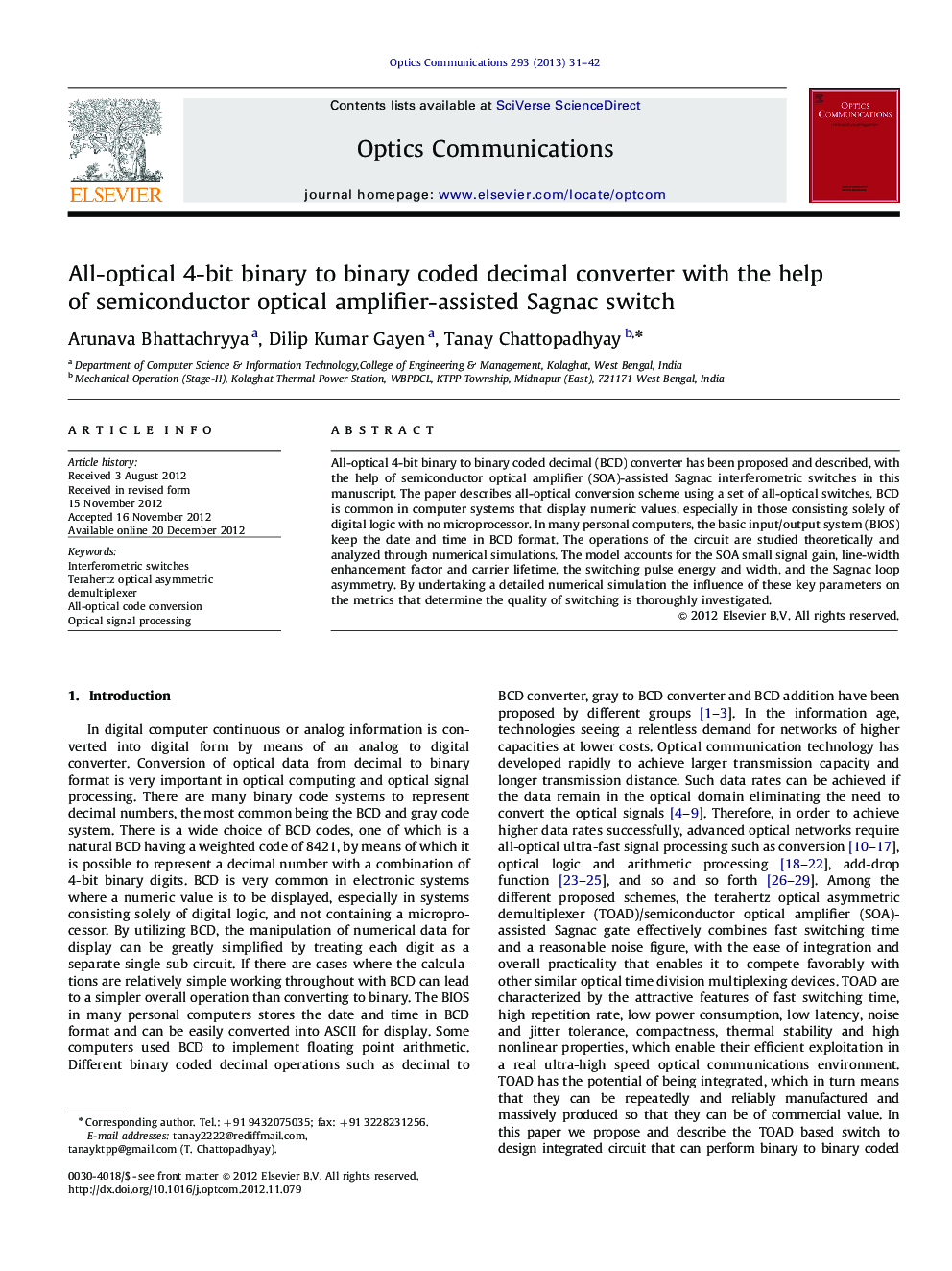 All-optical 4-bit binary to binary coded decimal converter with the help of semiconductor optical amplifier-assisted Sagnac switch