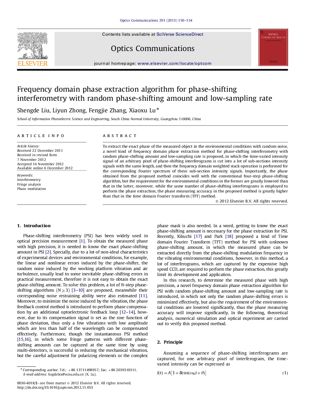 Frequency domain phase extraction algorithm for phase-shifting interferometry with random phase-shifting amount and low-sampling rate