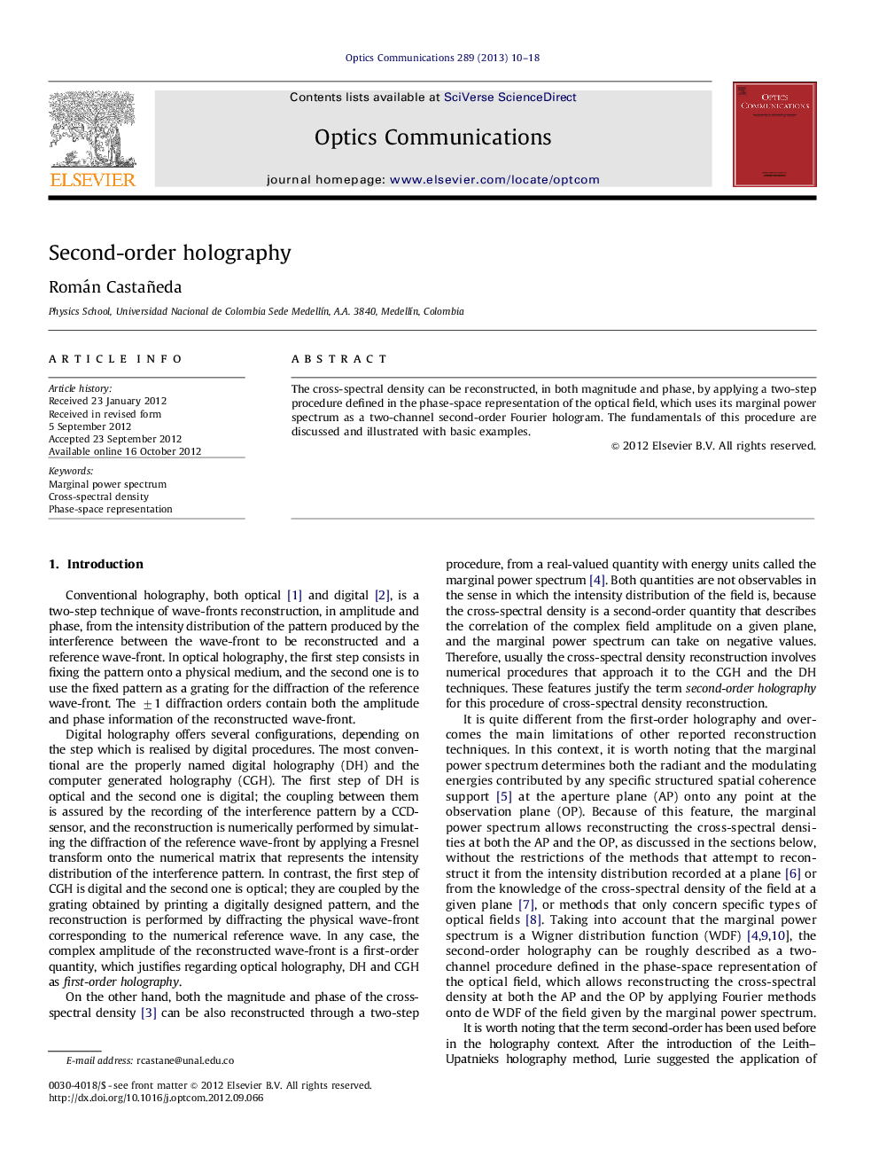 Second-order holography