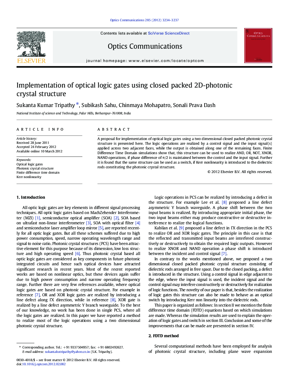 Implementation of optical logic gates using closed packed 2D-photonic crystal structure