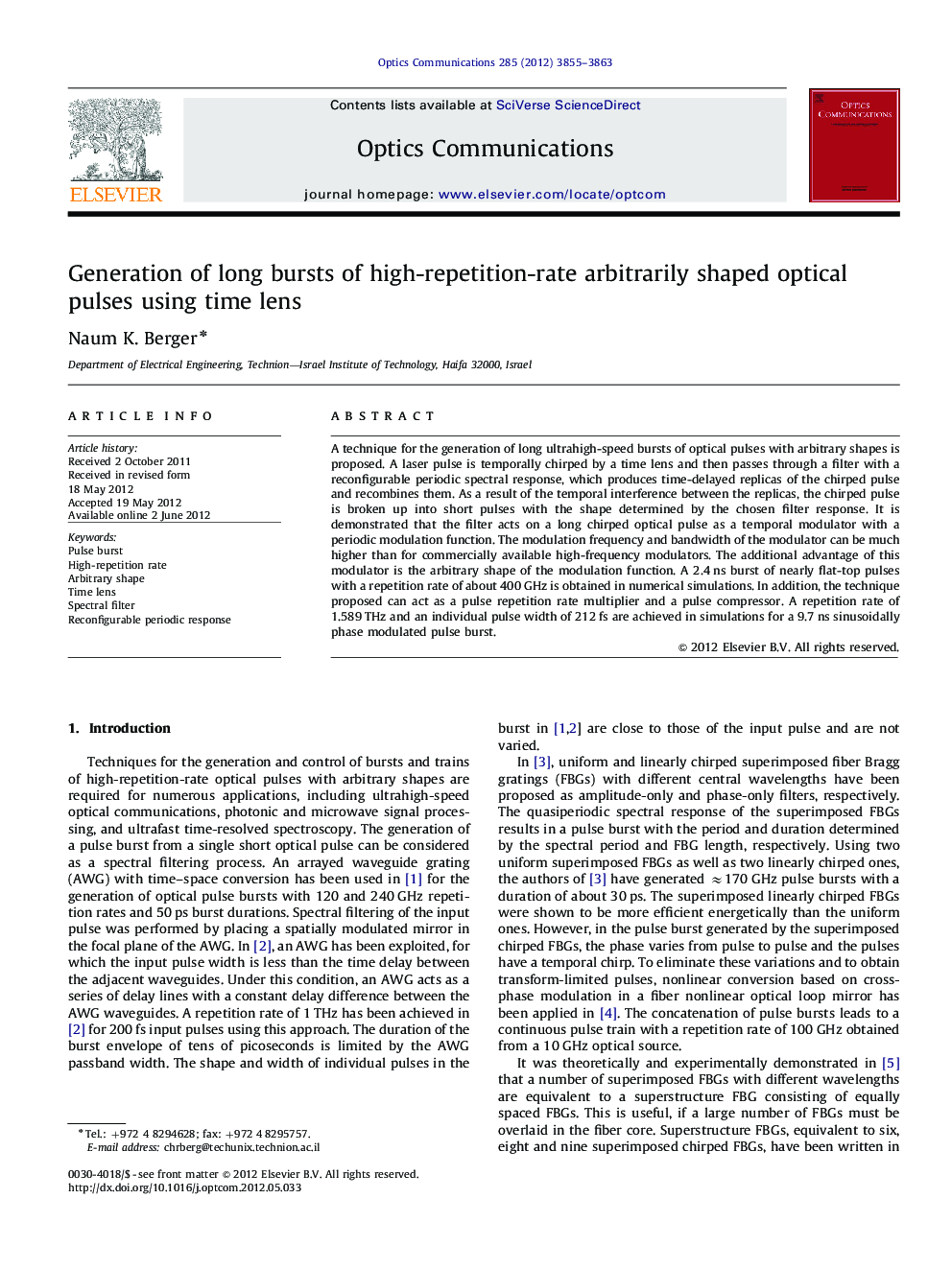 Generation of long bursts of high-repetition-rate arbitrarily shaped optical pulses using time lens