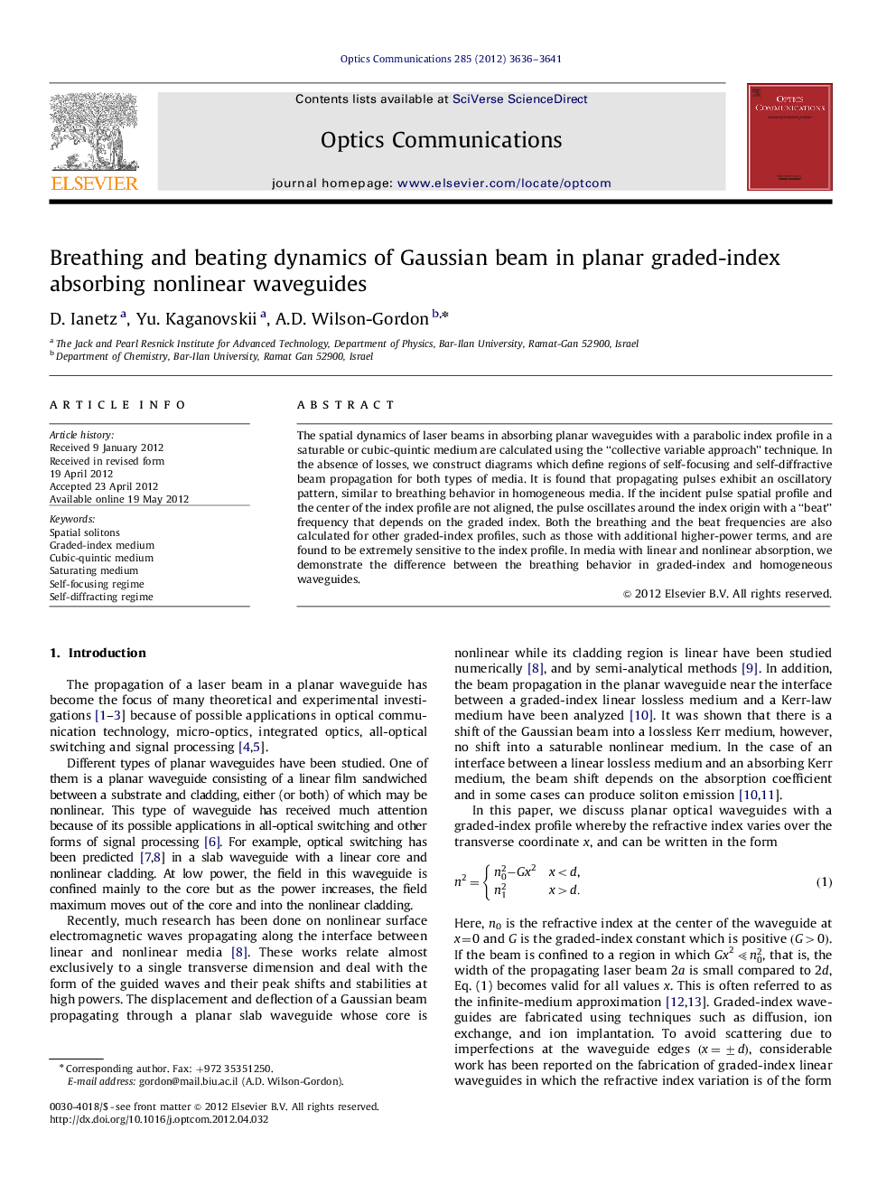 Breathing and beating dynamics of Gaussian beam in planar graded-index absorbing nonlinear waveguides