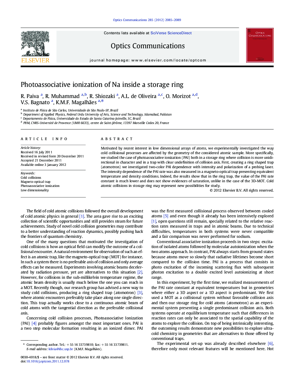 Photoassociative ionization of Na inside a storage ring