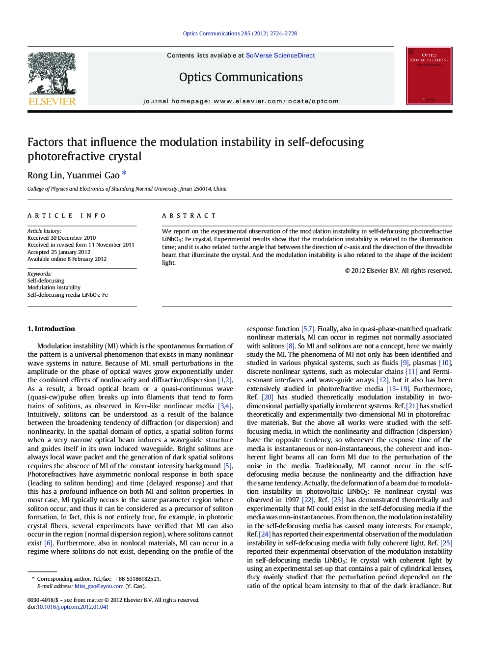 Factors that influence the modulation instability in self-defocusing photorefractive crystal