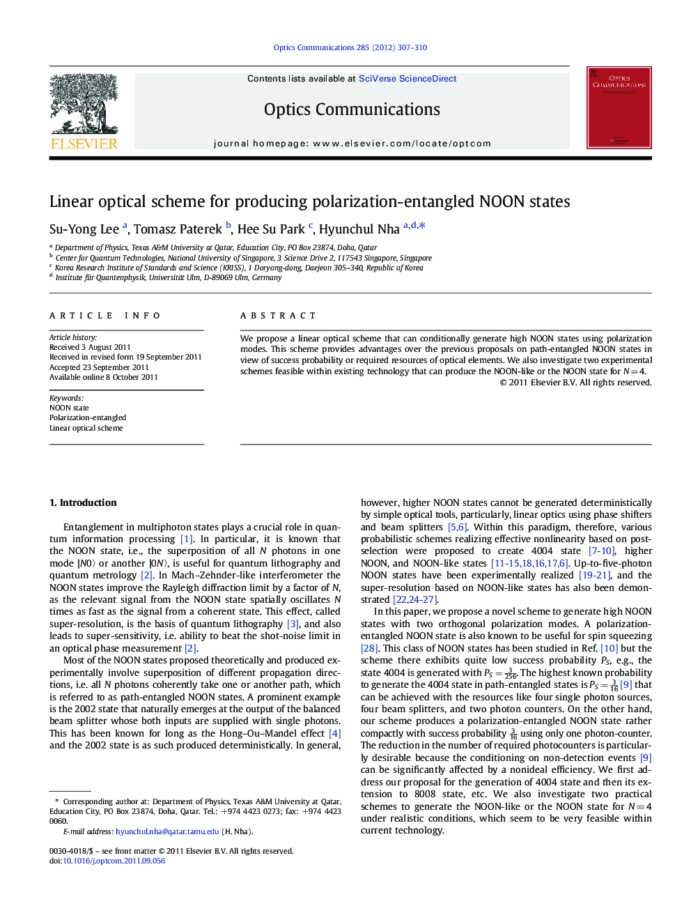 Linear optical scheme for producing polarization-entangled NOON states