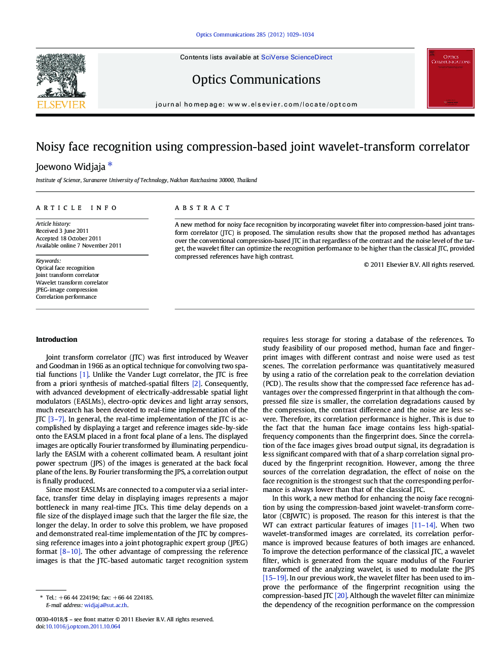 Noisy face recognition using compression-based joint wavelet-transform correlator