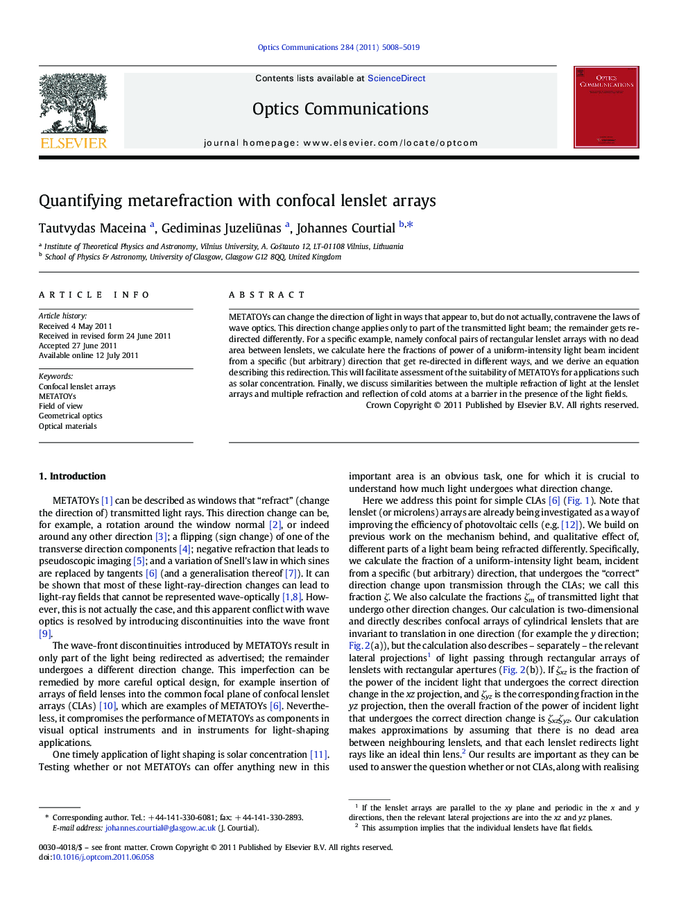 Quantifying metarefraction with confocal lenslet arrays