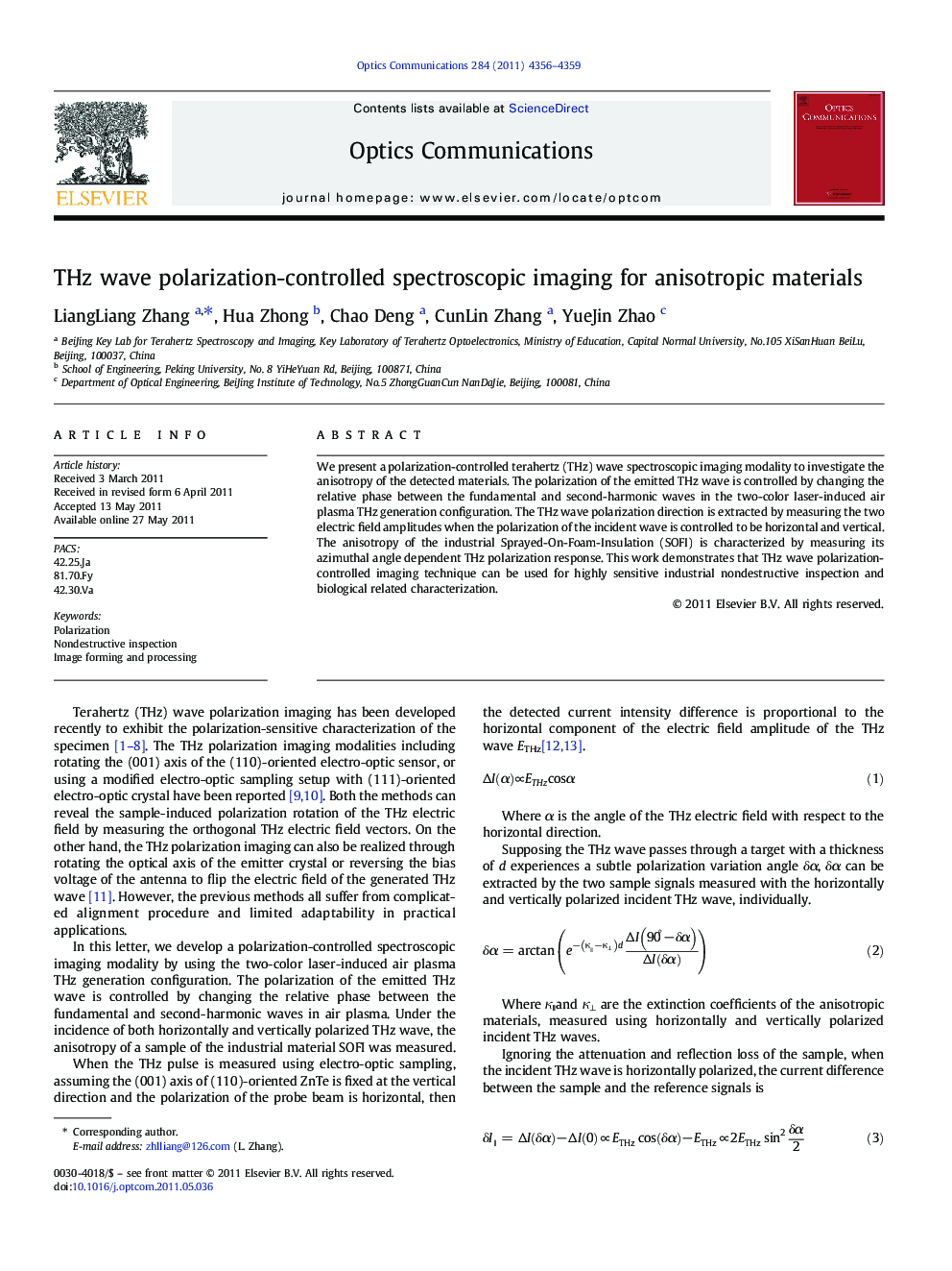 THz wave polarization-controlled spectroscopic imaging for anisotropic materials