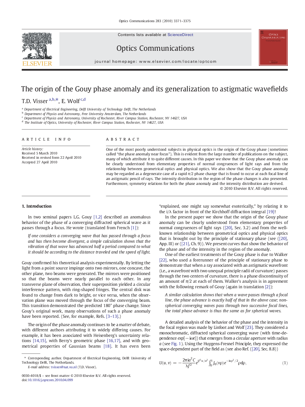 The origin of the Gouy phase anomaly and its generalization to astigmatic wavefields