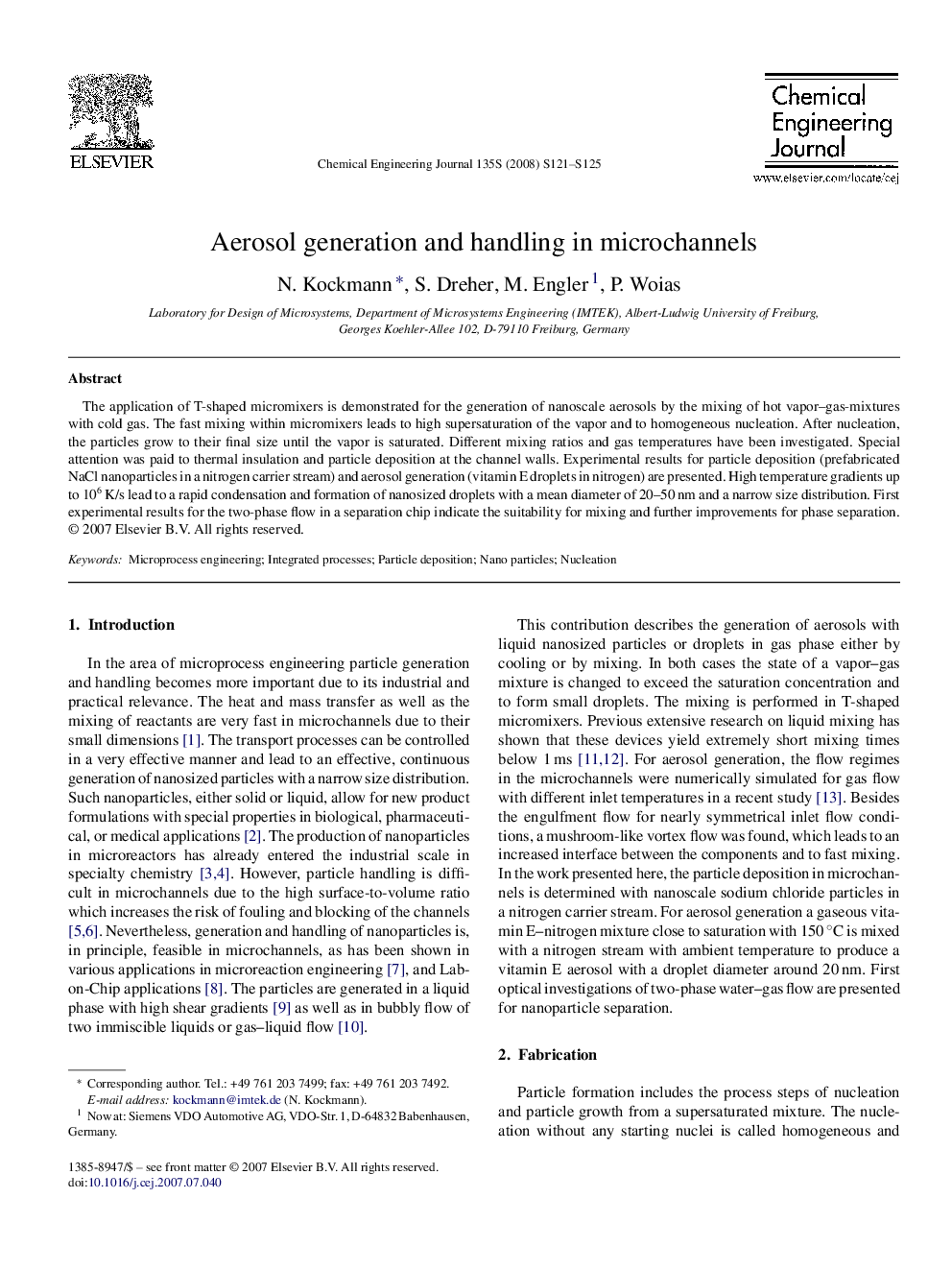 Aerosol generation and handling in microchannels