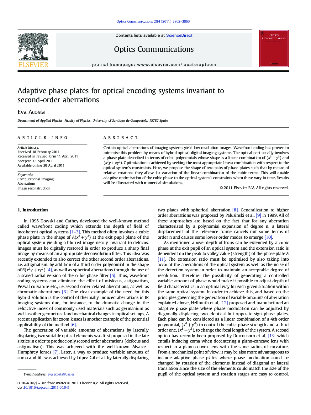 Adaptive phase plates for optical encoding systems invariant to second-order aberrations