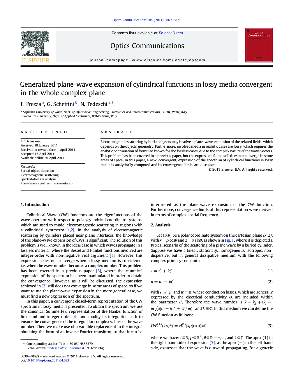 Generalized plane-wave expansion of cylindrical functions in lossy media convergent in the whole complex plane