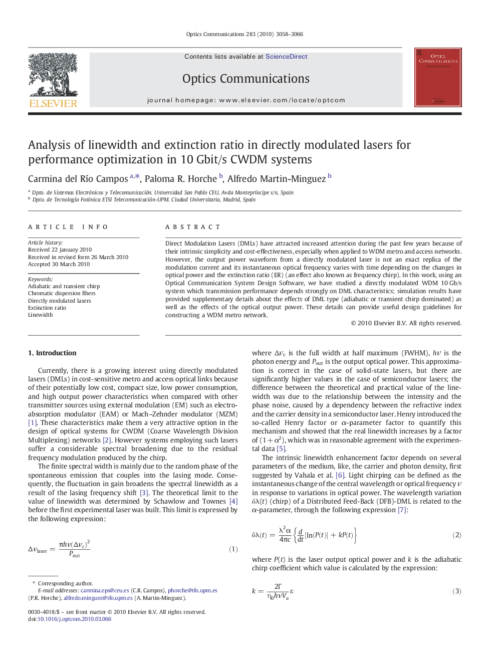 Analysis of linewidth and extinction ratio in directly modulated lasers for performance optimization in 10 Gbit/s CWDM systems