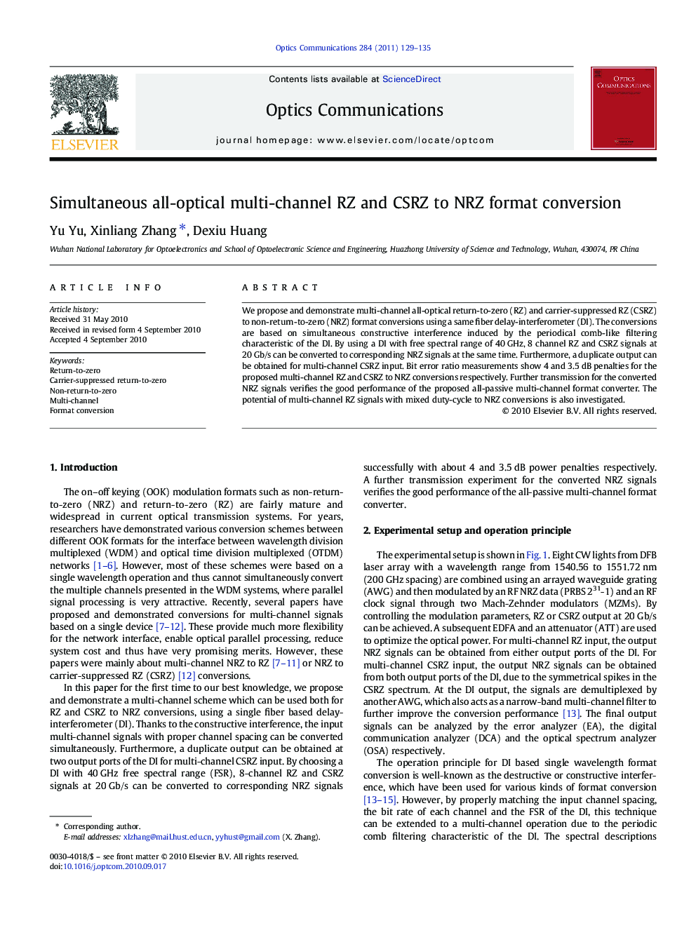 Simultaneous all-optical multi-channel RZ and CSRZ to NRZ format conversion