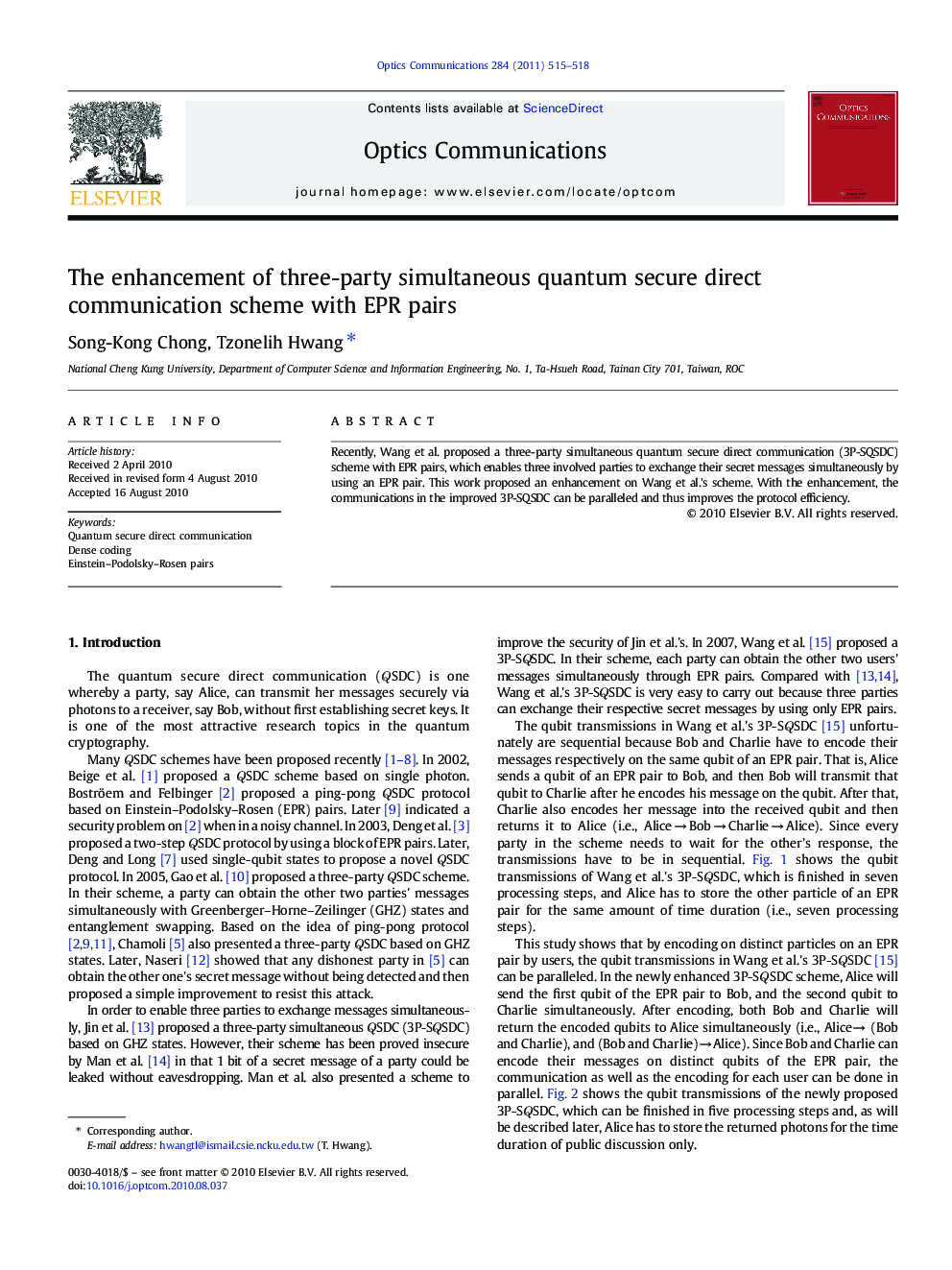 The enhancement of three-party simultaneous quantum secure direct communication scheme with EPR pairs