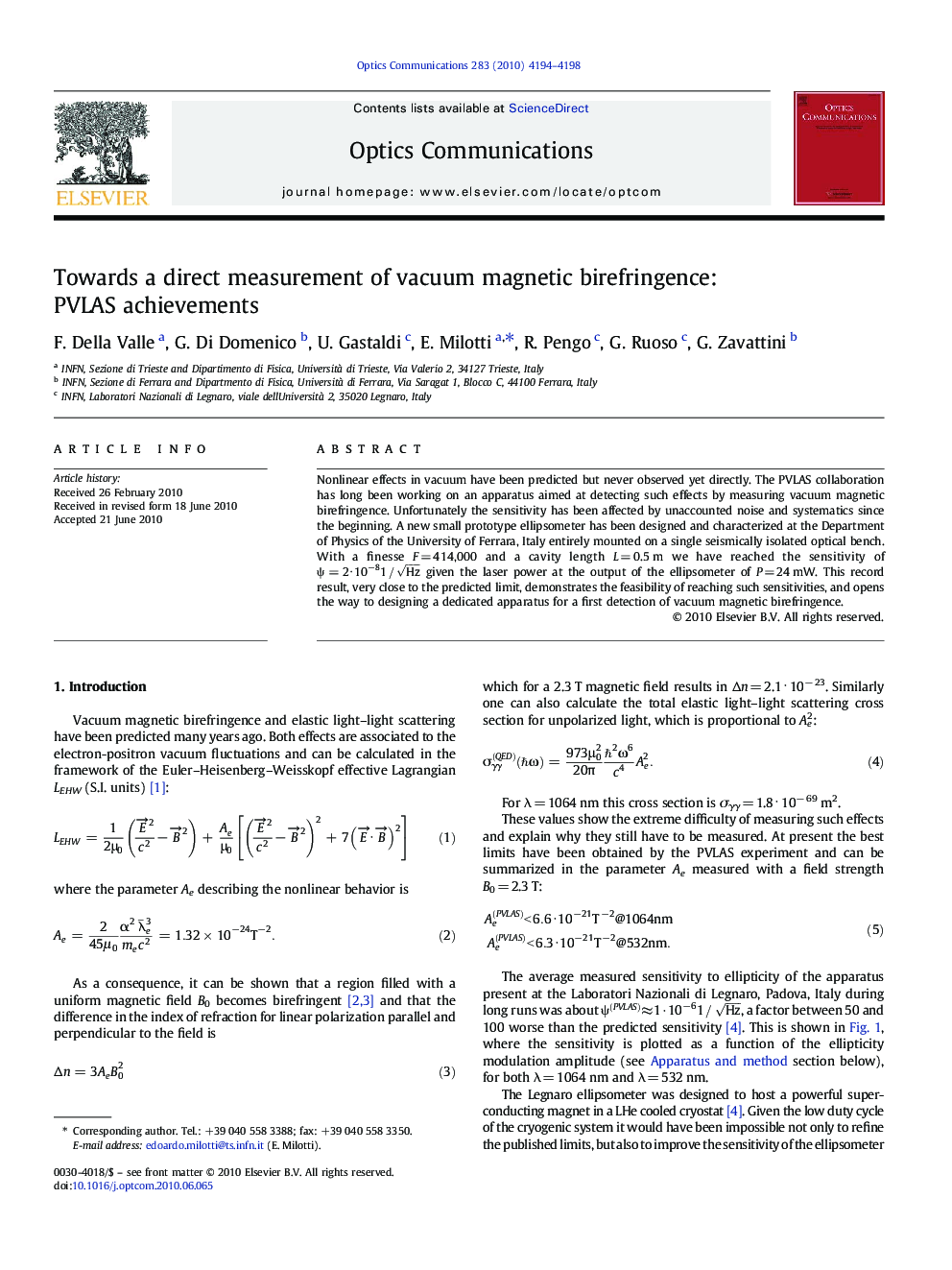 Towards a direct measurement of vacuum magnetic birefringence: PVLAS achievements