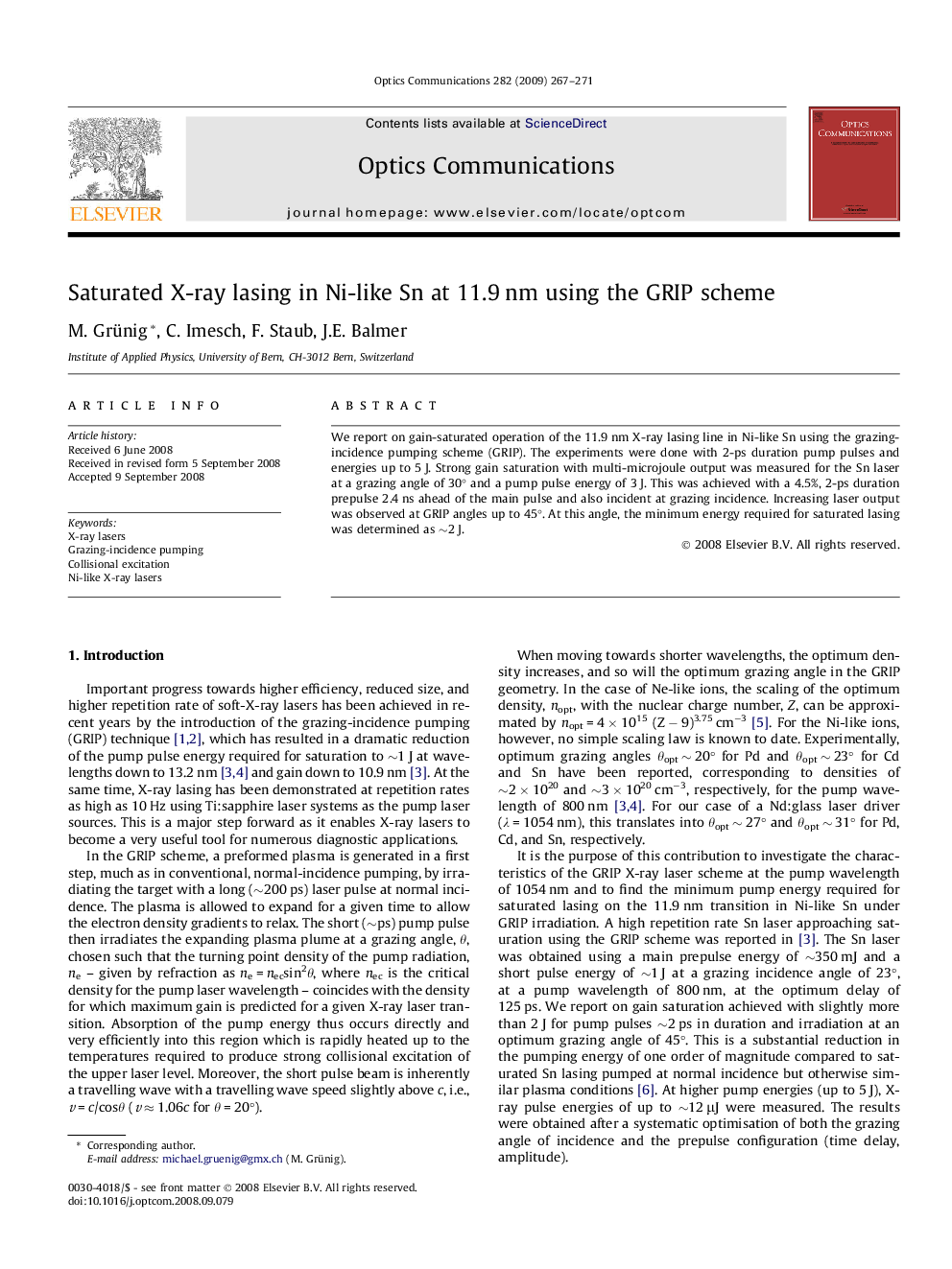 Saturated X-ray lasing in Ni-like Sn at 11.9 nm using the GRIP scheme