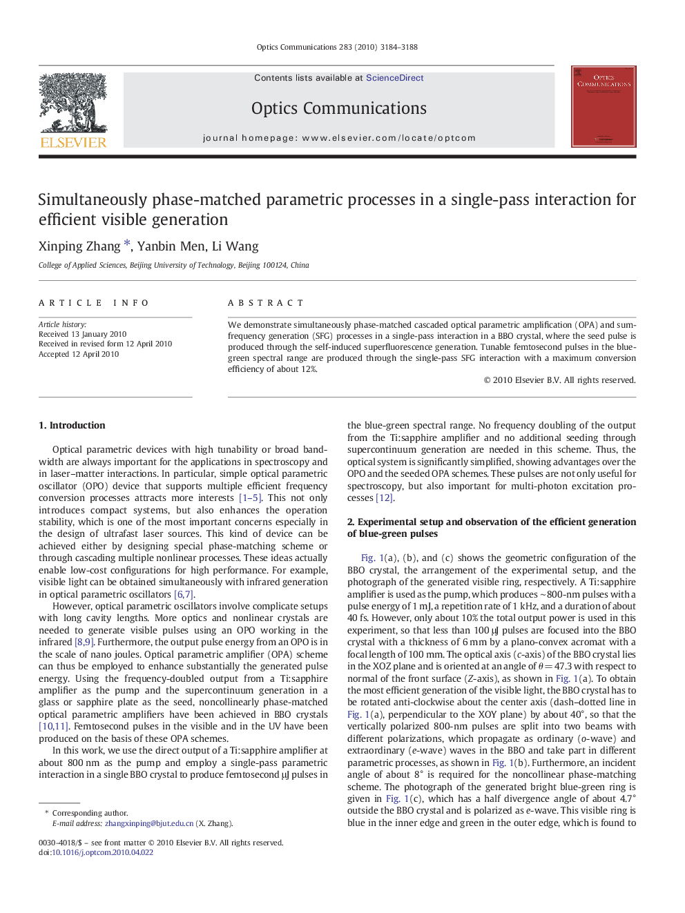 Simultaneously phase-matched parametric processes in a single-pass interaction for efficient visible generation
