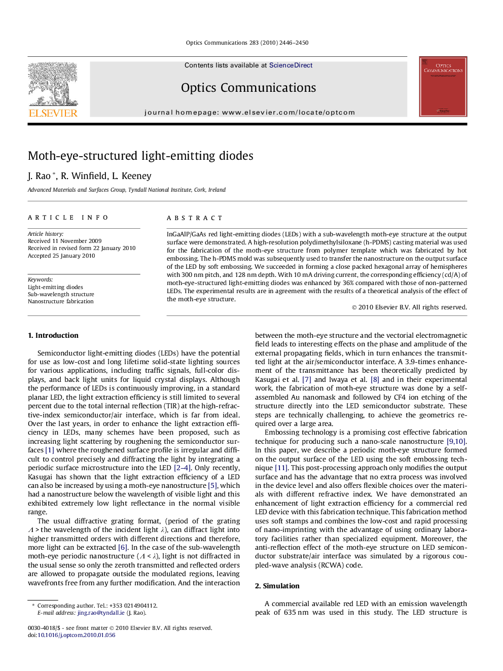 Moth-eye-structured light-emitting diodes