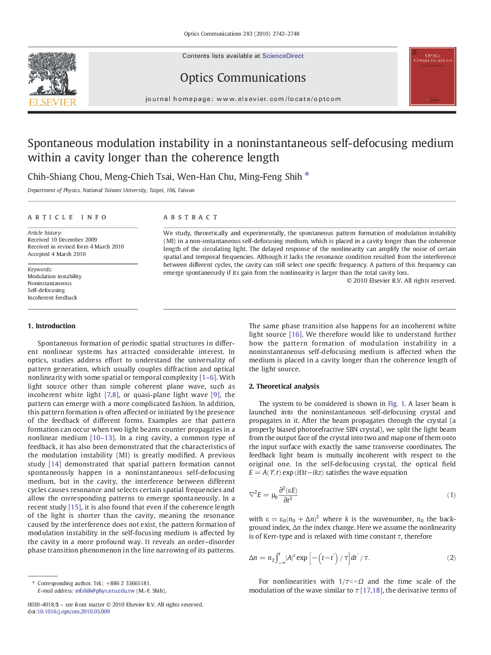 Spontaneous modulation instability in a noninstantaneous self-defocusing medium within a cavity longer than the coherence length