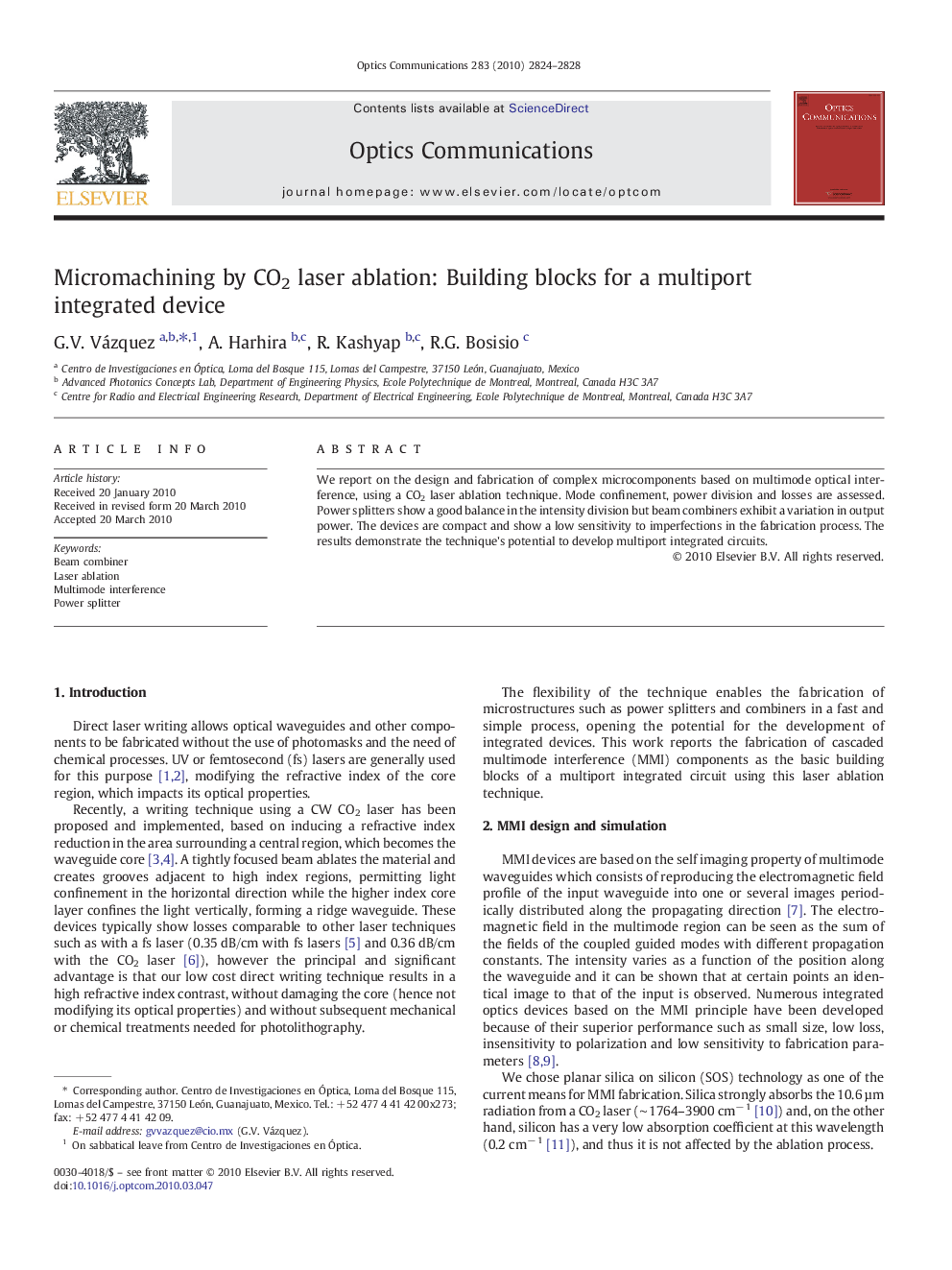 Micromachining by CO2 laser ablation: Building blocks for a multiport integrated device