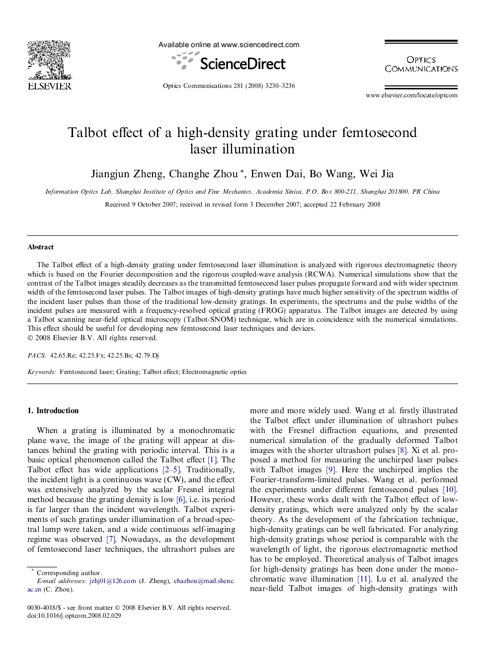 Talbot effect of a high-density grating under femtosecond laser illumination