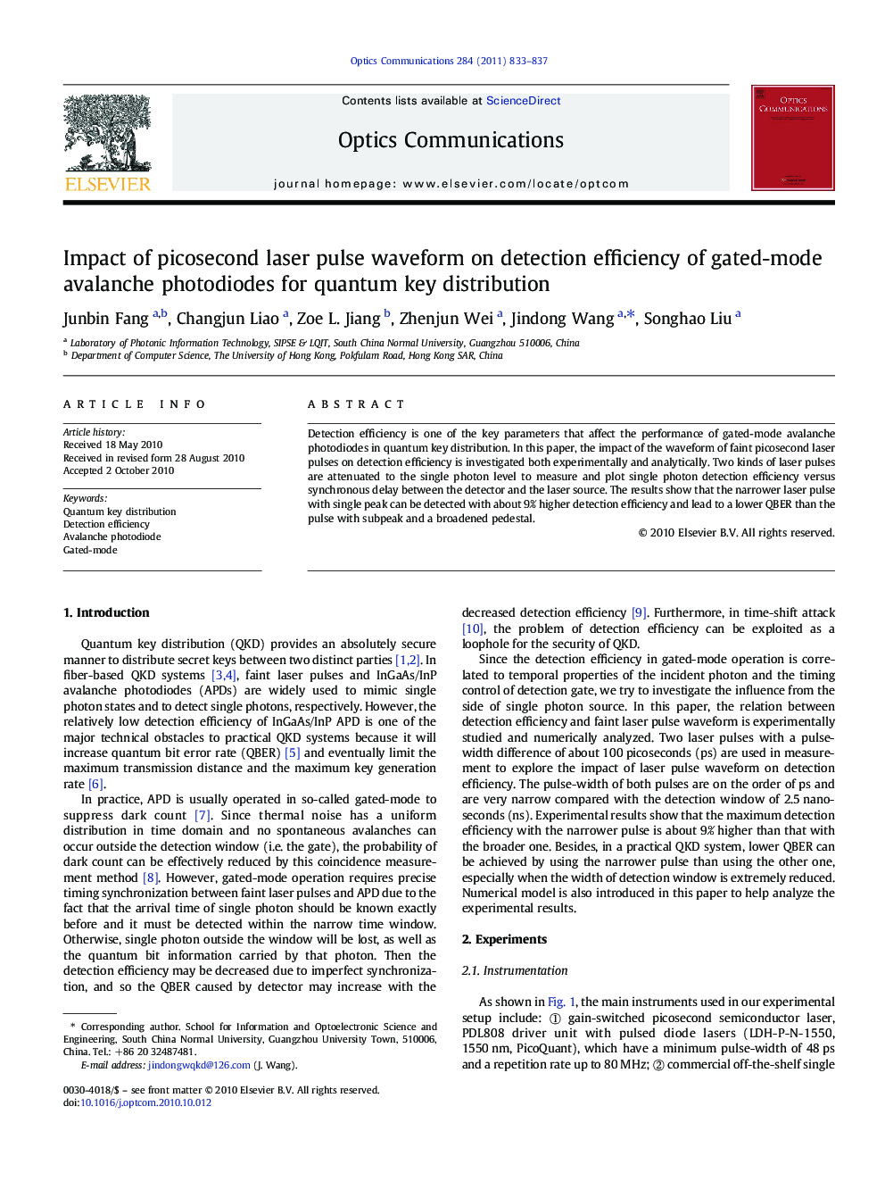 Impact of picosecond laser pulse waveform on detection efficiency of gated-mode avalanche photodiodes for quantum key distribution